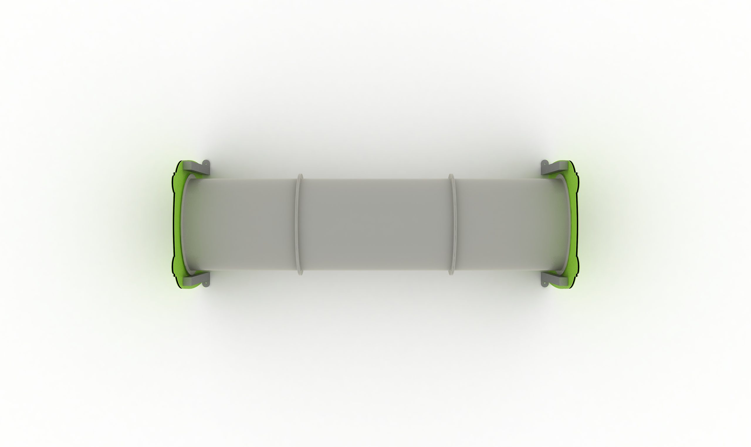 Túnel rígido para perros fabricado en tubo cilíndrico con paneles de colores en los extremos, ideal para parques caninos y entrenamientos de agility.