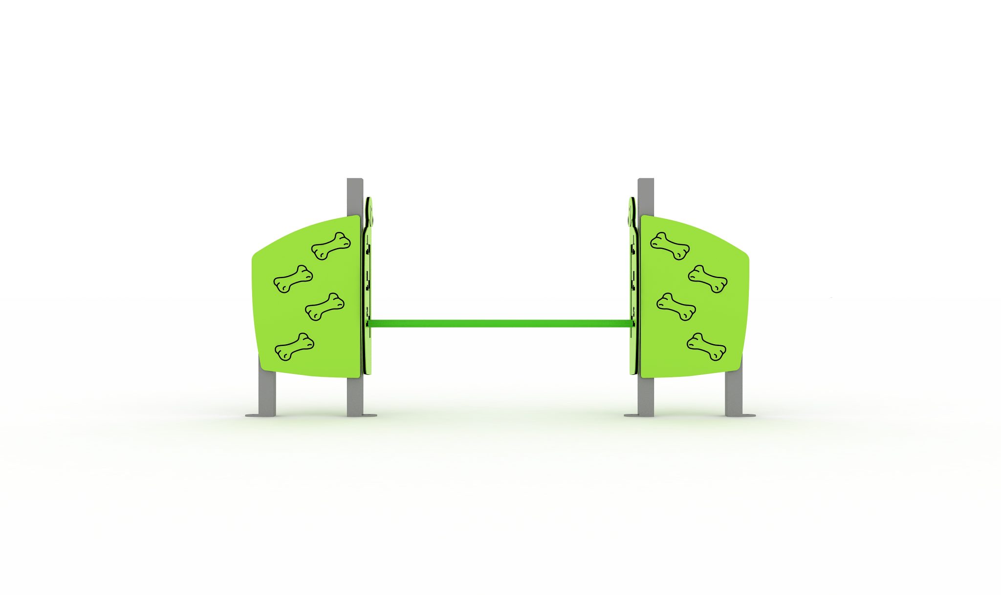 Salto de agilidad para perros con dos paneles y barra horizontal regulable