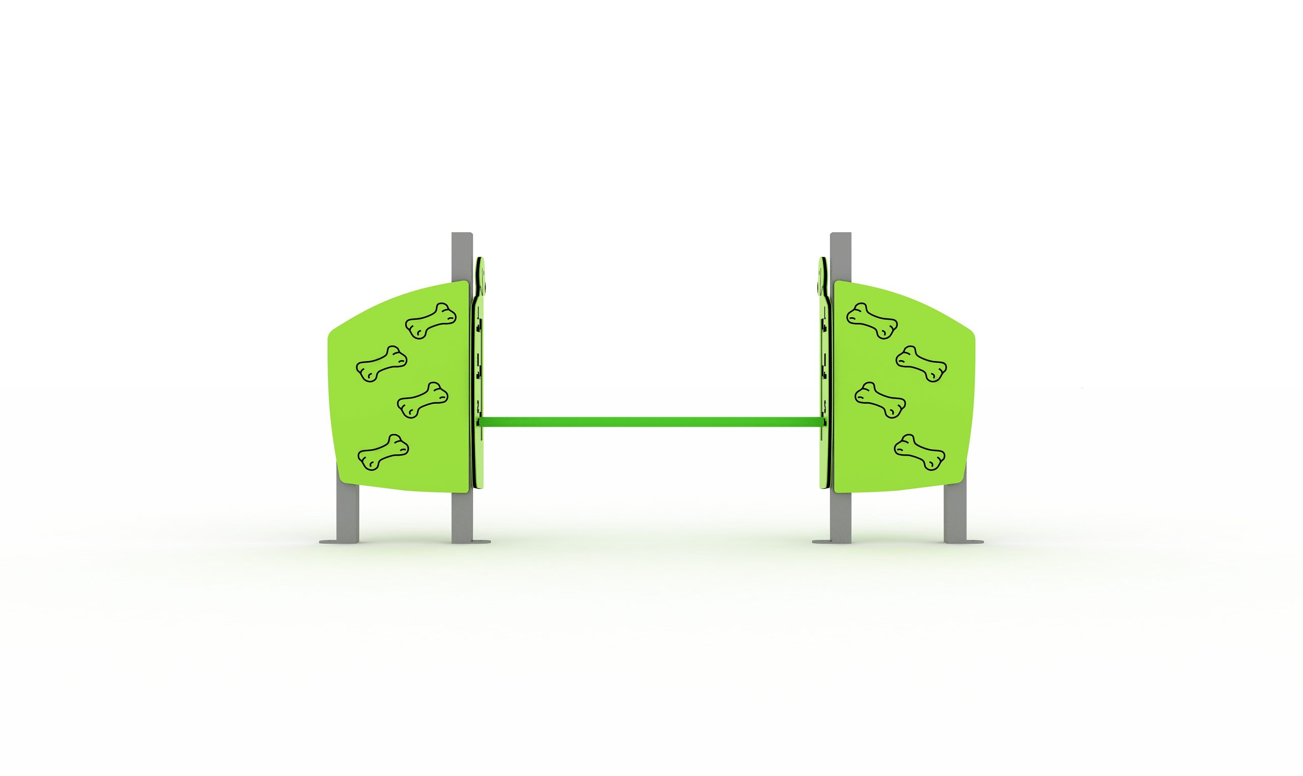 Salto de agilidad para perros con dos paneles y barra horizontal regulable